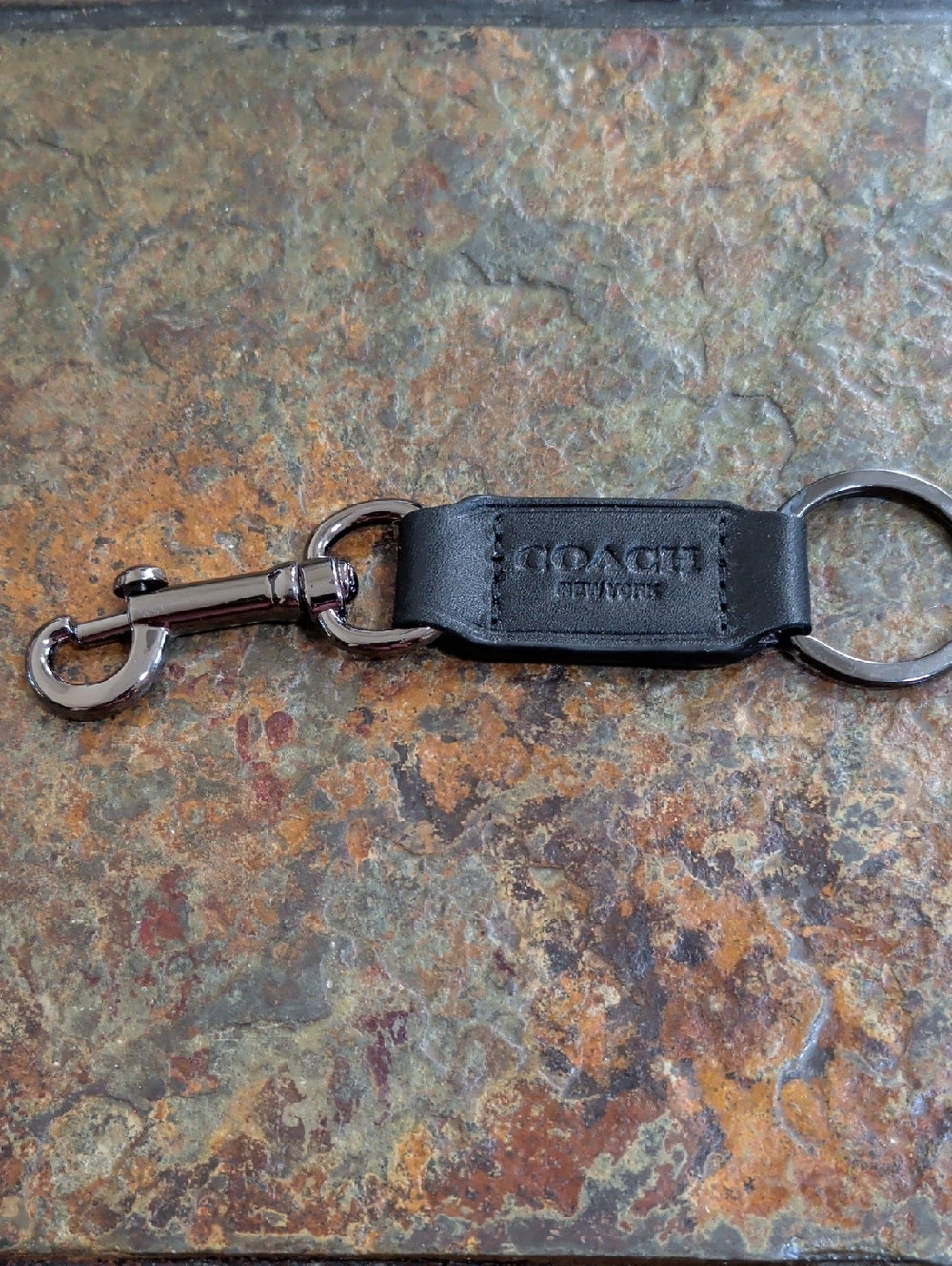 Coach Black Leather Key Chain New With Out Tags - Picture 2 of 5